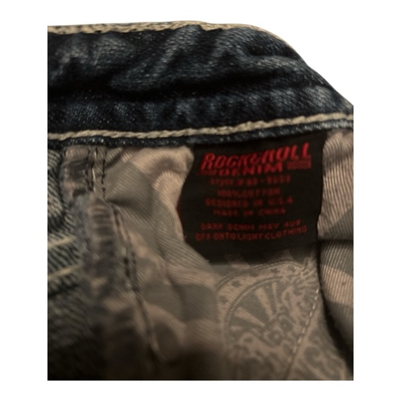 Cowboy Denim Western Rodeo Blue Bootcut Jeans with Distressed Details Boys 7R - Picture 4 of 4